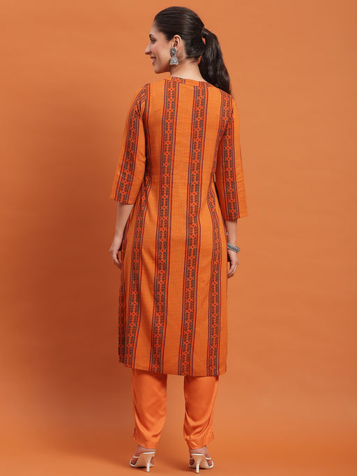 Orange Printed Cotton Kurti – ShopBollyWear.Com